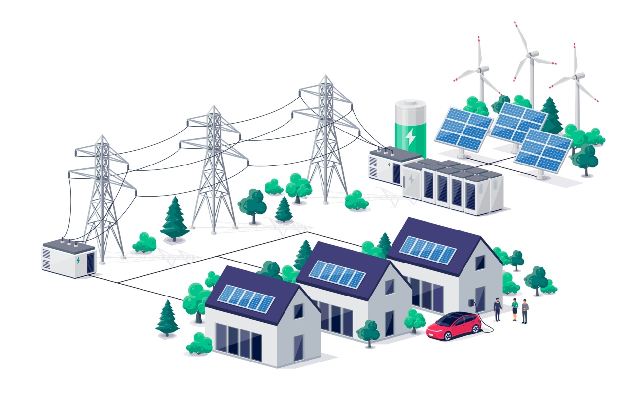 Solar and wind energy distribution network